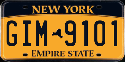 NY license plate GIM9101