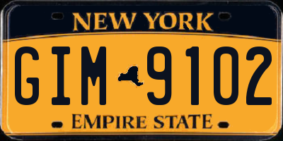 NY license plate GIM9102
