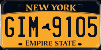 NY license plate GIM9105