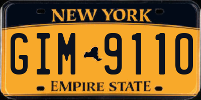 NY license plate GIM9110