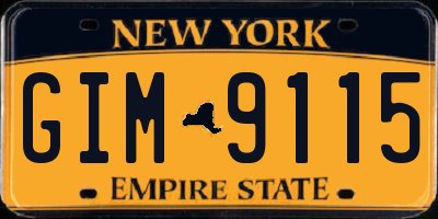 NY license plate GIM9115