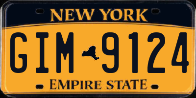 NY license plate GIM9124