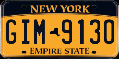 NY license plate GIM9130