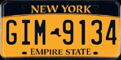 NY license plate GIM9134