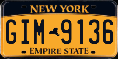NY license plate GIM9136