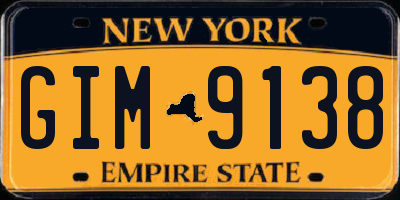 NY license plate GIM9138