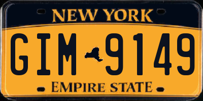 NY license plate GIM9149