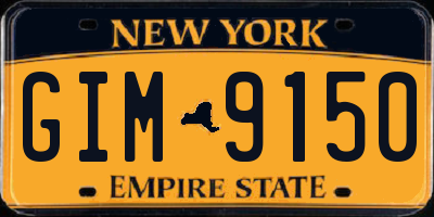 NY license plate GIM9150