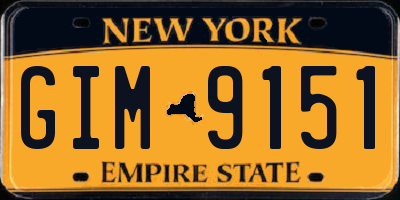 NY license plate GIM9151