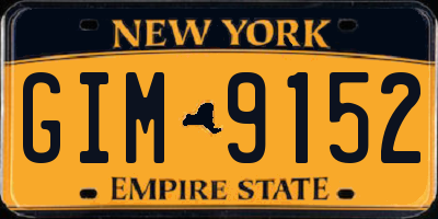 NY license plate GIM9152