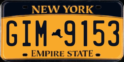 NY license plate GIM9153