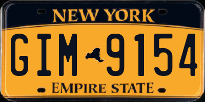 NY license plate GIM9154