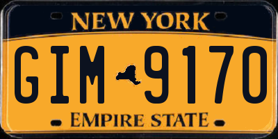 NY license plate GIM9170