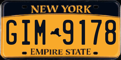 NY license plate GIM9178