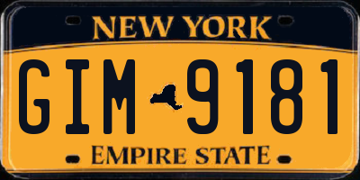 NY license plate GIM9181