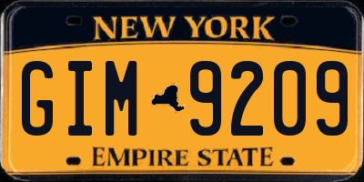 NY license plate GIM9209