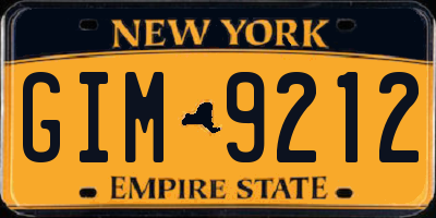 NY license plate GIM9212