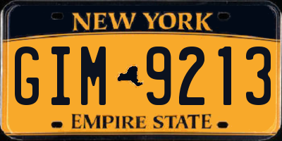 NY license plate GIM9213