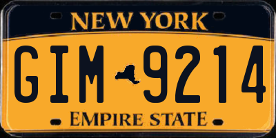NY license plate GIM9214
