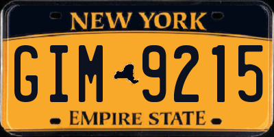 NY license plate GIM9215