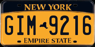 NY license plate GIM9216