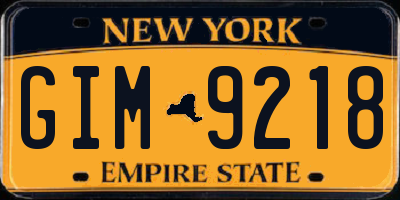 NY license plate GIM9218