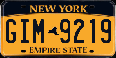 NY license plate GIM9219