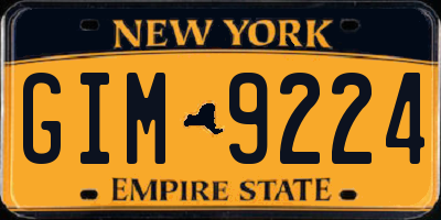 NY license plate GIM9224