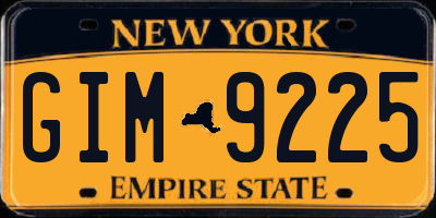 NY license plate GIM9225