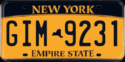 NY license plate GIM9231