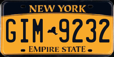 NY license plate GIM9232