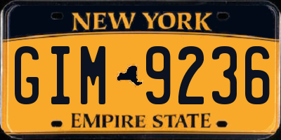 NY license plate GIM9236