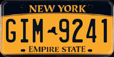 NY license plate GIM9241