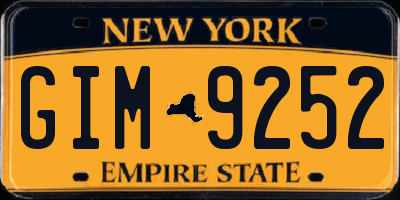 NY license plate GIM9252