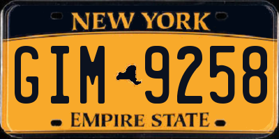 NY license plate GIM9258