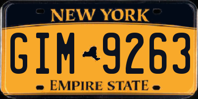 NY license plate GIM9263