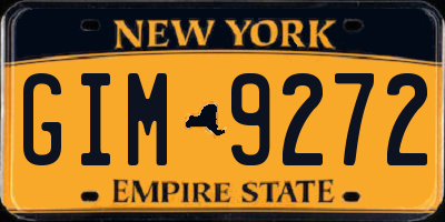 NY license plate GIM9272