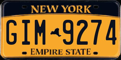 NY license plate GIM9274