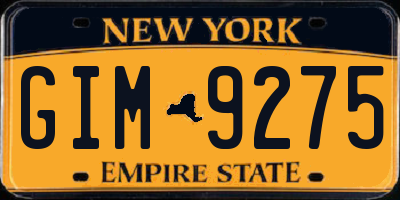 NY license plate GIM9275