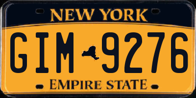 NY license plate GIM9276
