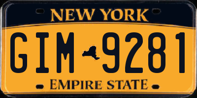 NY license plate GIM9281