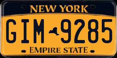 NY license plate GIM9285