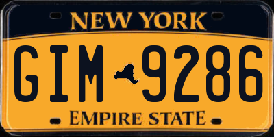 NY license plate GIM9286