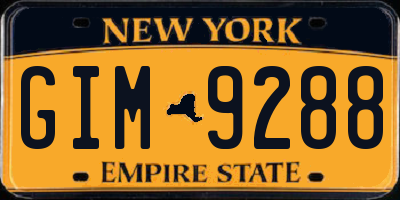 NY license plate GIM9288