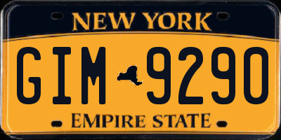 NY license plate GIM9290