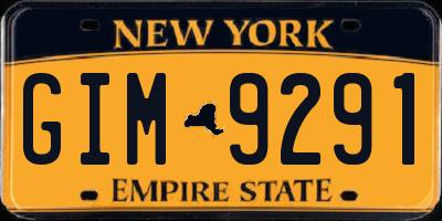 NY license plate GIM9291