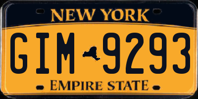 NY license plate GIM9293