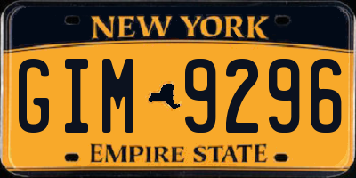NY license plate GIM9296