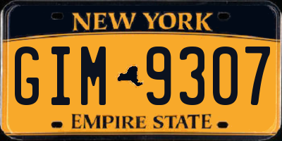 NY license plate GIM9307