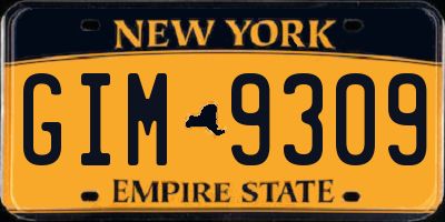 NY license plate GIM9309